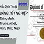 Bằng Tốt Nghiệp Cao Đẳng Tiếng Anh